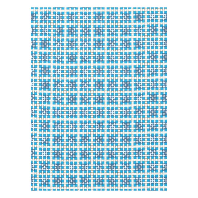 Modernes geometrisch blaues Seekartenmuster Tischdecke (Vorderseite)