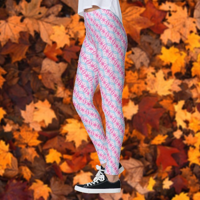 Modernes, geometrisch rosa Radmuster Leggings (Von Creator hochgeladen)