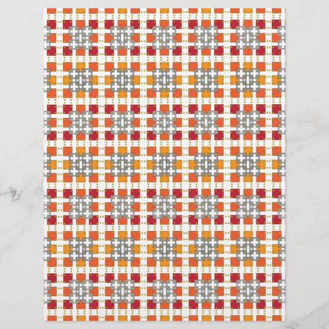 Modernes geometrisch rotes Muster der orangefarben (Vorderseite)