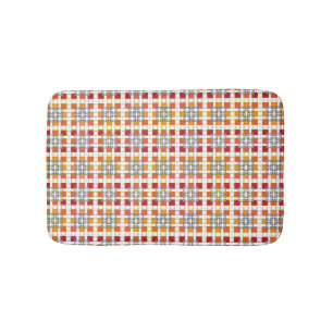 Modernes geometrisch rotes Muster der orangefarben Badematte