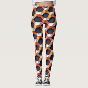 Modernes geometrisches 3D-Wellenmuster in fettfarb Leggings