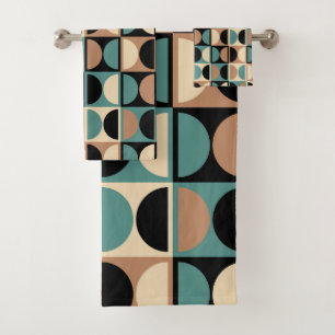 Modernes geometrisches Abstraktes Muster des Mitte Badhandtuch Set