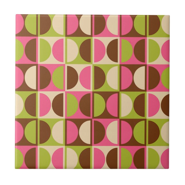 Modernes geometrisches Abstraktes Muster des Mitte Fliese (Vorderseite)