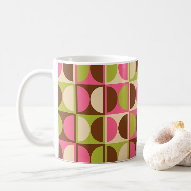 Modernes geometrisches Abstraktes Muster des Mitte Kaffeetasse (Mit Donut)