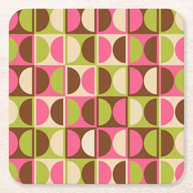 Modernes geometrisches Abstraktes Muster des Mitte Rechteckiger Pappuntersetzer (Vorderseite)