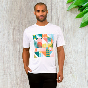 Modernes geometrisches Abstraktes Muster, fett T-Shirt