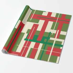 Modernes geometrisches Abstraktes Weihnachtsfest M Geschenkpapier