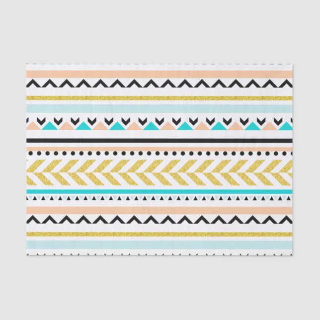 Modernes geometrisches Azteendesign Seidenpapier (Vorderseite)