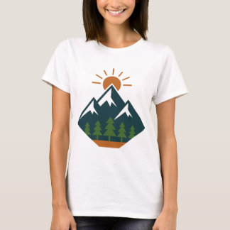 Modernes geometrisches Bergabenteuer Natur T - Shi T-Shirt