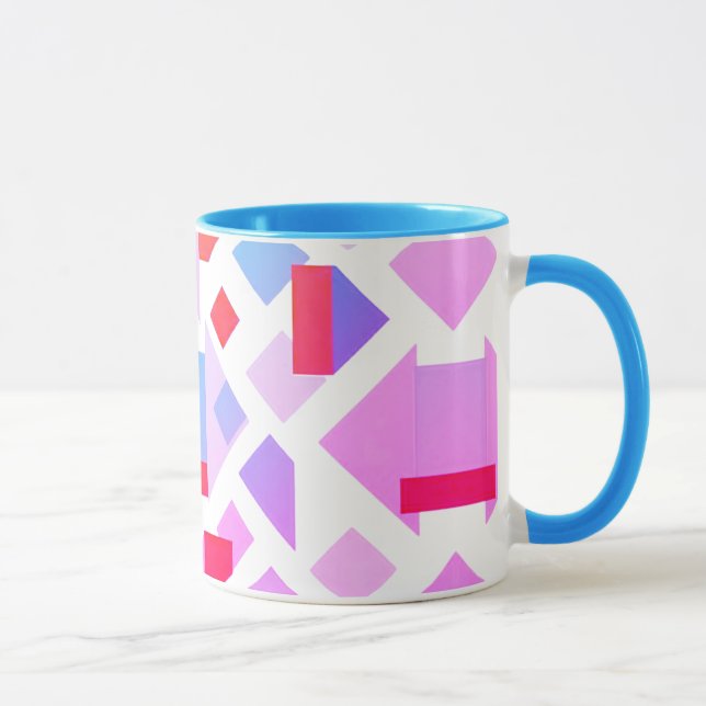 Modernes geometrisches Bild mit farbigen Formen. Tasse (Rechts)