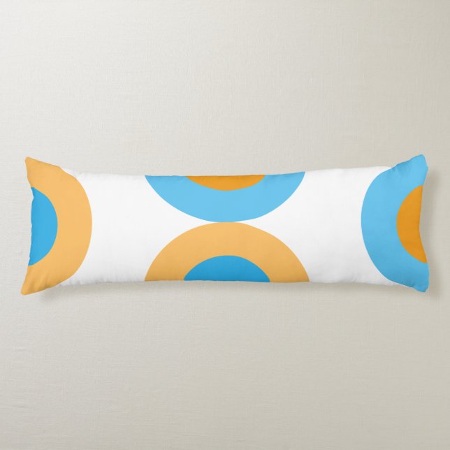 Modernes geometrisches Blau und Gelb Seitenschläferkissen (Vorderseite)