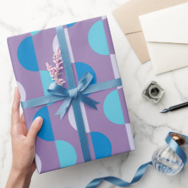 Modernes geometrisches, blaues und lila Muster Geschenkpapier