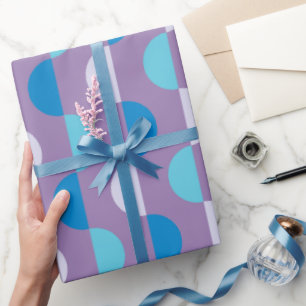 Modernes geometrisches, blaues und lila Muster Geschenkpapier