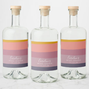 Modernes geometrisches Brautparty Dusty Lilac Alkoholflaschenetikett