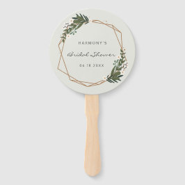 Modernes geometrisches Brautparty für goldene Rahm Fächer