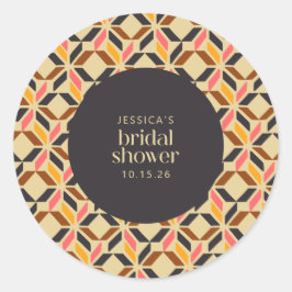 Modernes geometrisches Brautparty Runder Aufkleber