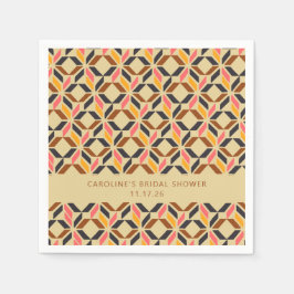 Modernes geometrisches Brautparty Serviette