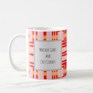 Modernes geometrisches Cross-Design in Rot und Ros Kaffeetasse