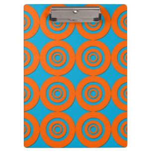 Modernes geometrisches Design Aqua und Orange Klemmbrett