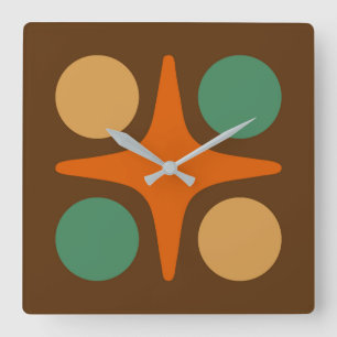 Modernes geometrisches Design der Sternexplosion M Quadratische Wanduhr