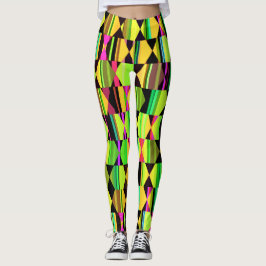 Modernes geometrisches Design in Gelb Leggings