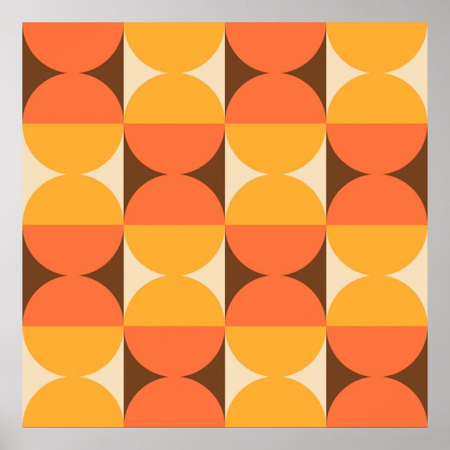 Modernes geometrisches Design Mitte des Jahrhunder Poster (Vorne)