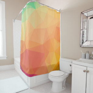 Modernes geometrisches Design Orange & Pink Duschvorhang