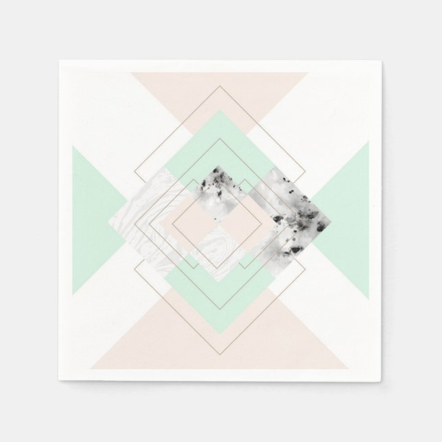 Modernes geometrisches Design Serviette (Vorderseite)