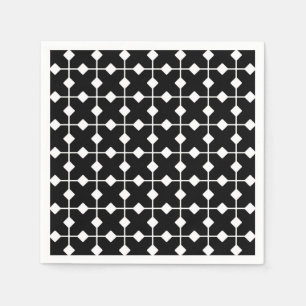 Modernes geometrisches, Diamanten - Schwarzweiss Serviette