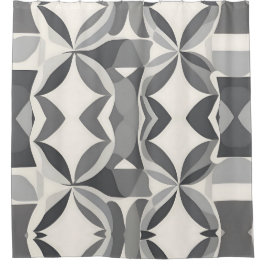 Modernes geometrisches Diamantmuster in Grau und W Duschvorhang