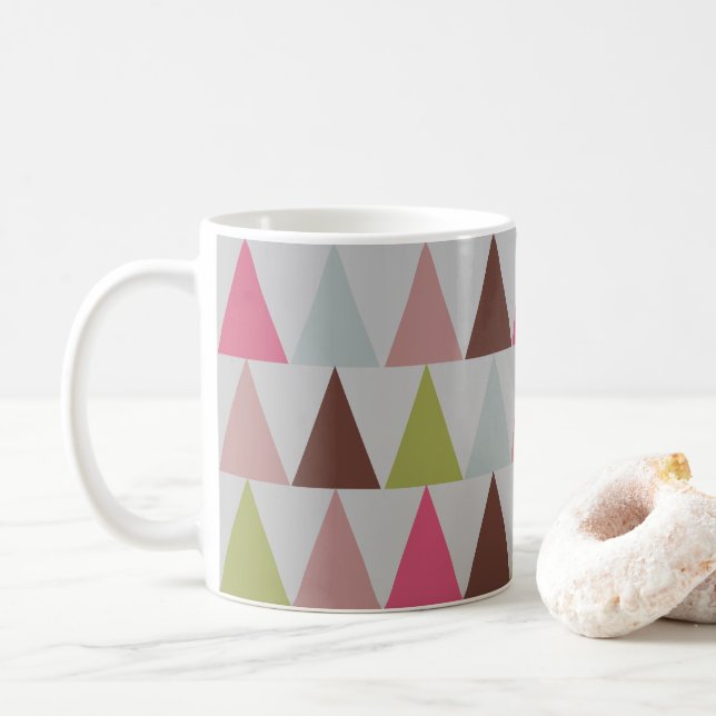 Modernes geometrisches Dreiecksmuster Kaffeetasse (Mit Donut)