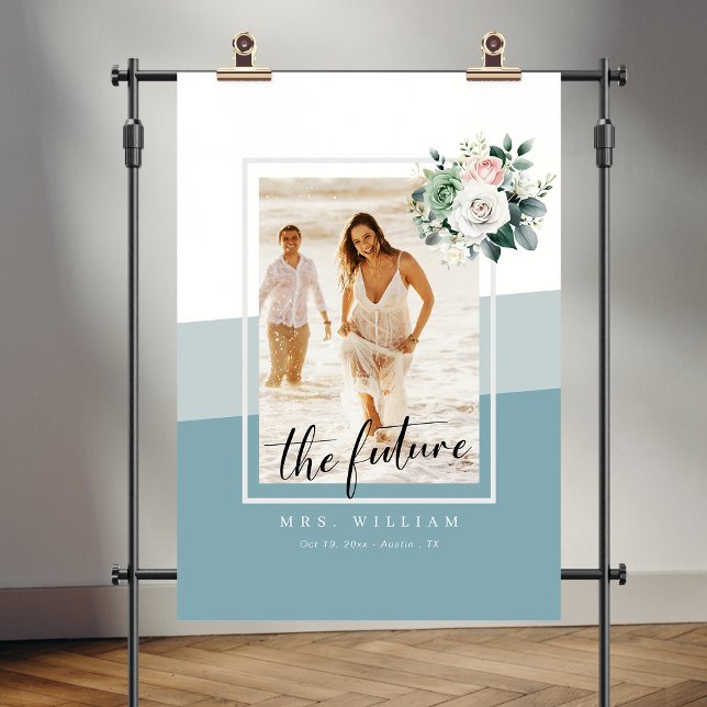 Modernes geometrisches, dunkelblaues Brautparty Wandteppich ( Modern Geometric Dusty Blue Bridal Shower Decor Tapestry)