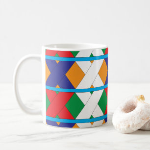 Modernes geometrisches, farbiges Muster Kaffeetasse