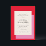 Modernes geometrisches, fett rosa Party Mitzvah Einladung<br><div class="desc">Moderne Geometrie Bold Rosa Stilvoll Bat Mitzvah Party Einladung</div>