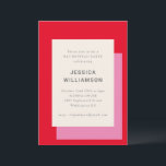 Modernes geometrisches, fett rosa Party Mitzvah Einladung<br><div class="desc">Moderne Geometrie Bold Rosa Stilvoll Bat Mitzvah Party Einladung</div>