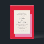 Modernes geometrisches, fett rosa rotes Party Einladung<br><div class="desc">Moderne geometrische,  fett rosa rosa Party Einladung zum Jubiläum</div>