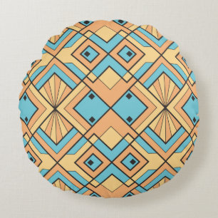 modernes geometrisches Fliesenmuster. Abstrakt Art Rundes Kissen