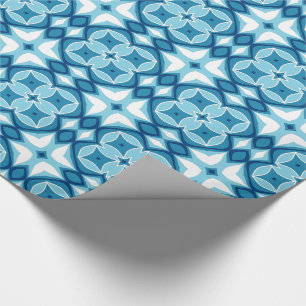 Modernes geometrisches Fliesenmuster Denim Blue &  Geschenkpapier