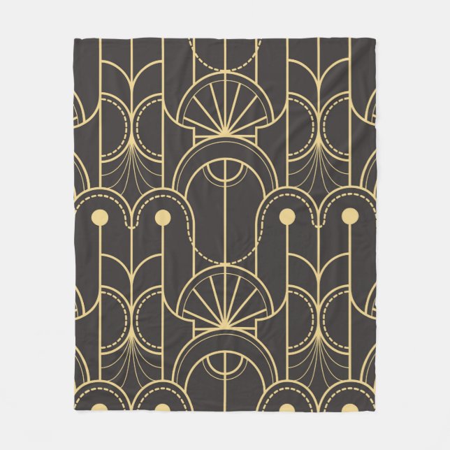 Modernes geometrisches Fliesenmuster Fleecedecke (Vorderseite)