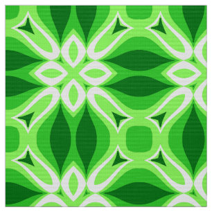 Modernes geometrisches Fliesenmuster Smaragdgrün Stoff