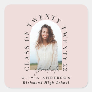 Modernes geometrisches Foto Quadratischer Aufkleber