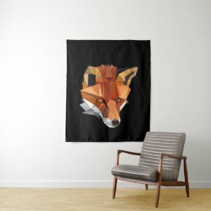 Modernes geometrisches Fox-Gesicht Wandteppich