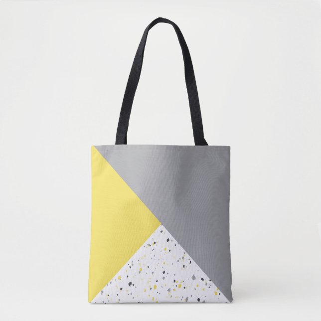 Modernes geometrisches, gelbes Terrazzo-Muster (Vorderseite)