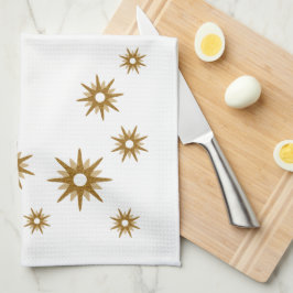 Modernes geometrisches Gold-Sternexplosion-Design Geschirrtuch