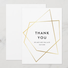 Modernes geometrisches Goldrahmen Danke Karte