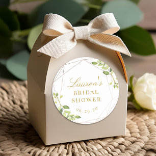 Modernes geometrisches Greenery Brautparty Gefalle Runder Aufkleber