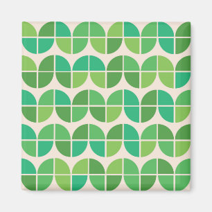 Modernes geometrisches grünes Muster des Mitteljah Magnet