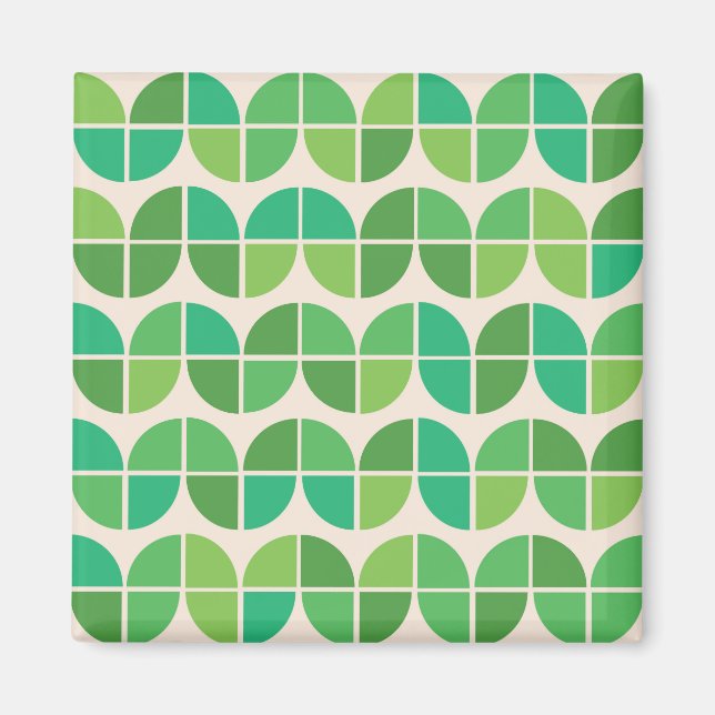 Modernes geometrisches grünes Muster des Mitteljah Magnet (Vorne)
