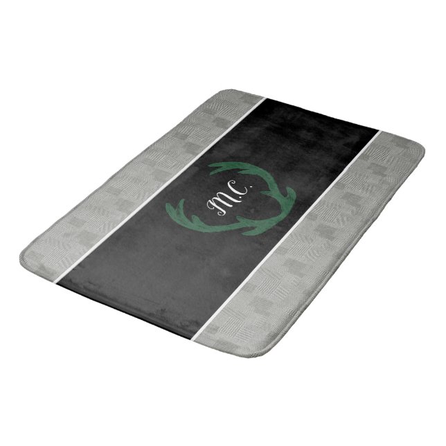 Modernes geometrisches Hahnentrittmuster Muster Pe Badematte (Schrägansicht)