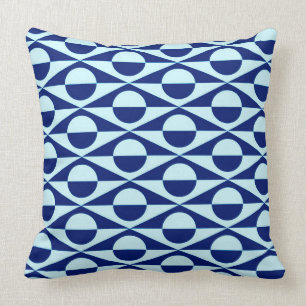 Modernes geometrisches, Indigo und hellblaues Kissen